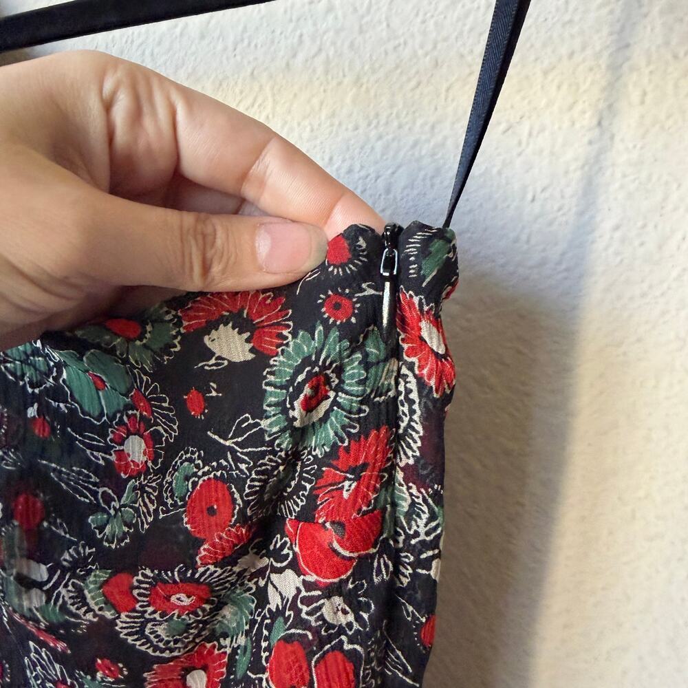 Veronica Beard Ballard Dark Floral Silk One Shoulder Mini Dress Size 2 - Picture 4 of 7